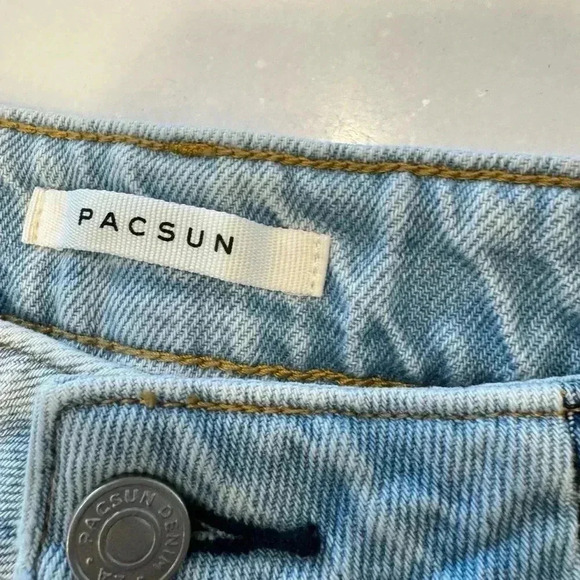 PACSUN two tone denim mom jeans high rise boot cut size 25 NEW - Picture 4 of 11